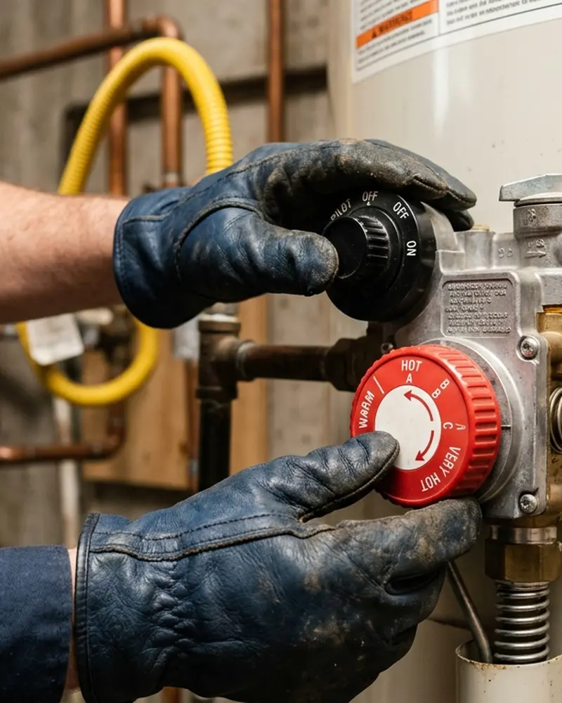 Close-up of Gas Line Repair & Installation work by Water Heater Jockey in Galway
